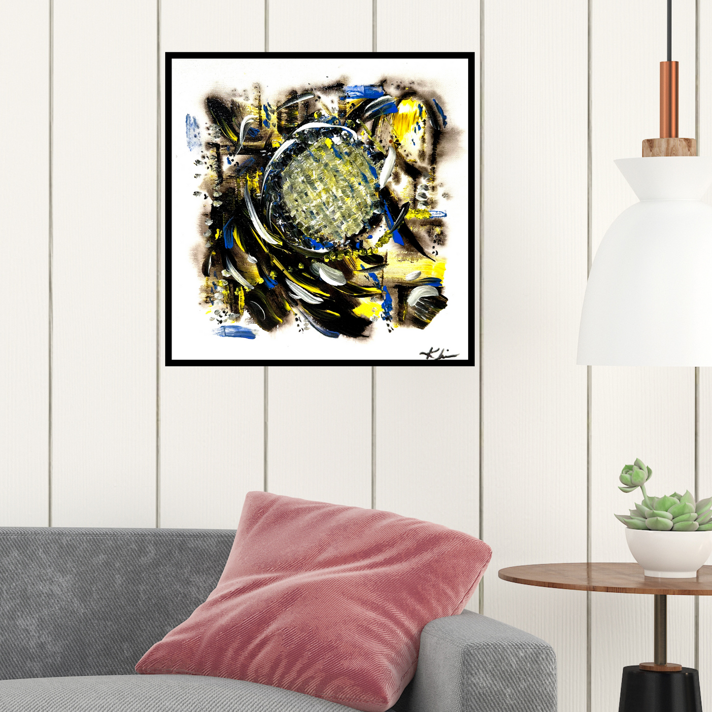Circling, Original Artwork by Sandra Klim. Colors on white, embracing color and motion.