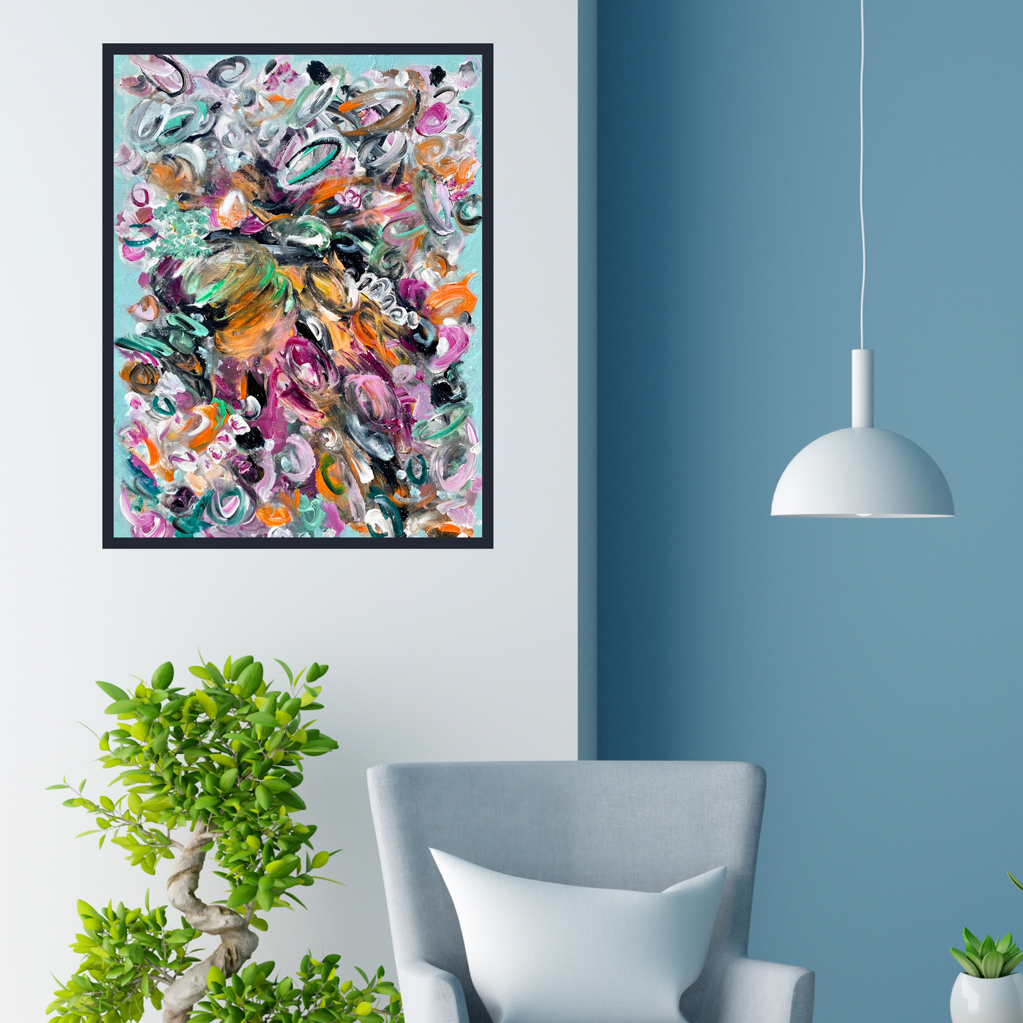 "Twirly Gigs" Original Artwork by Sandra Klim, St. Petersburg, FL. An abstract expressionist painter. 18" x 24" Acrylic on Canvas.