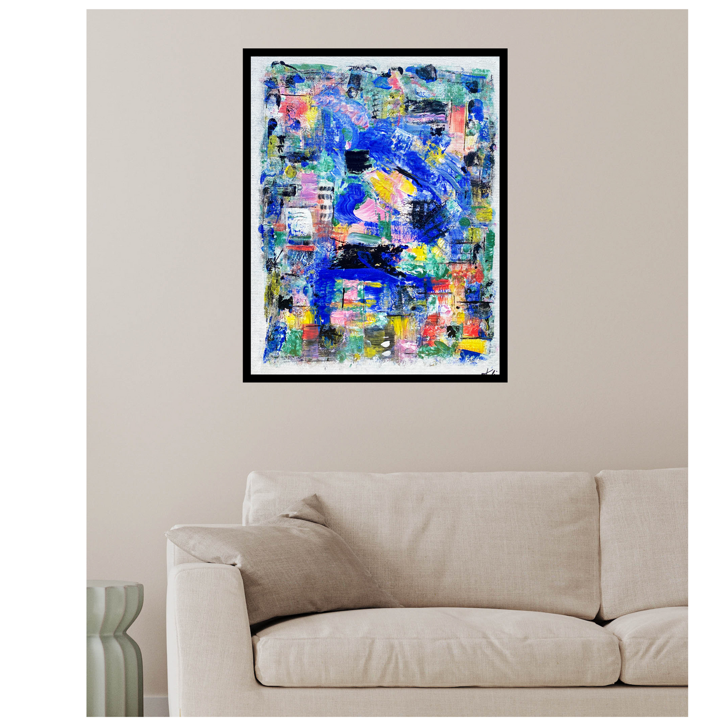  "Embracing Color" Original Artwork by Sandra Klim, St. Petersburg, FL. An abstract expressionist painter. 16" x 24" Acrylic on Canvas.