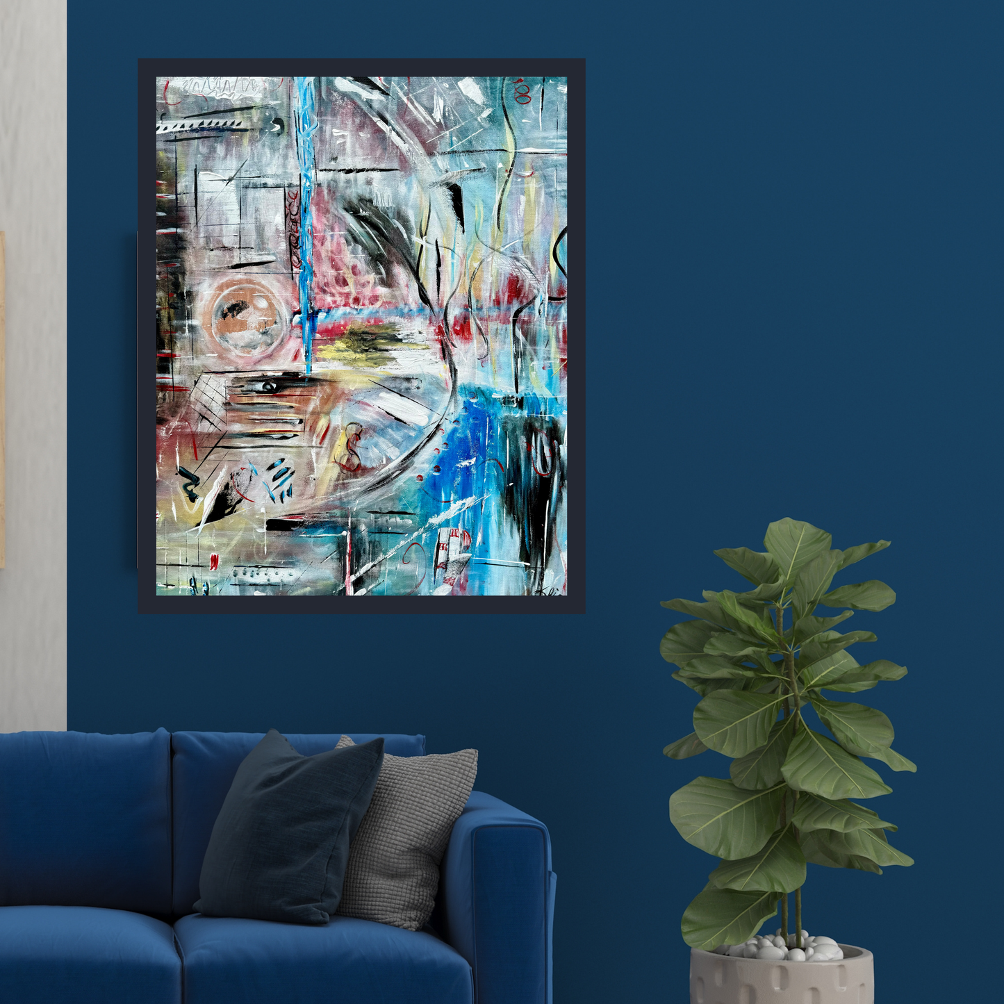  "Fearless" Original Artwork by Sandra Klim, St. Petersburg, FL. An abstract expressionist painter. 24" x 30" Acrylic on Canvas