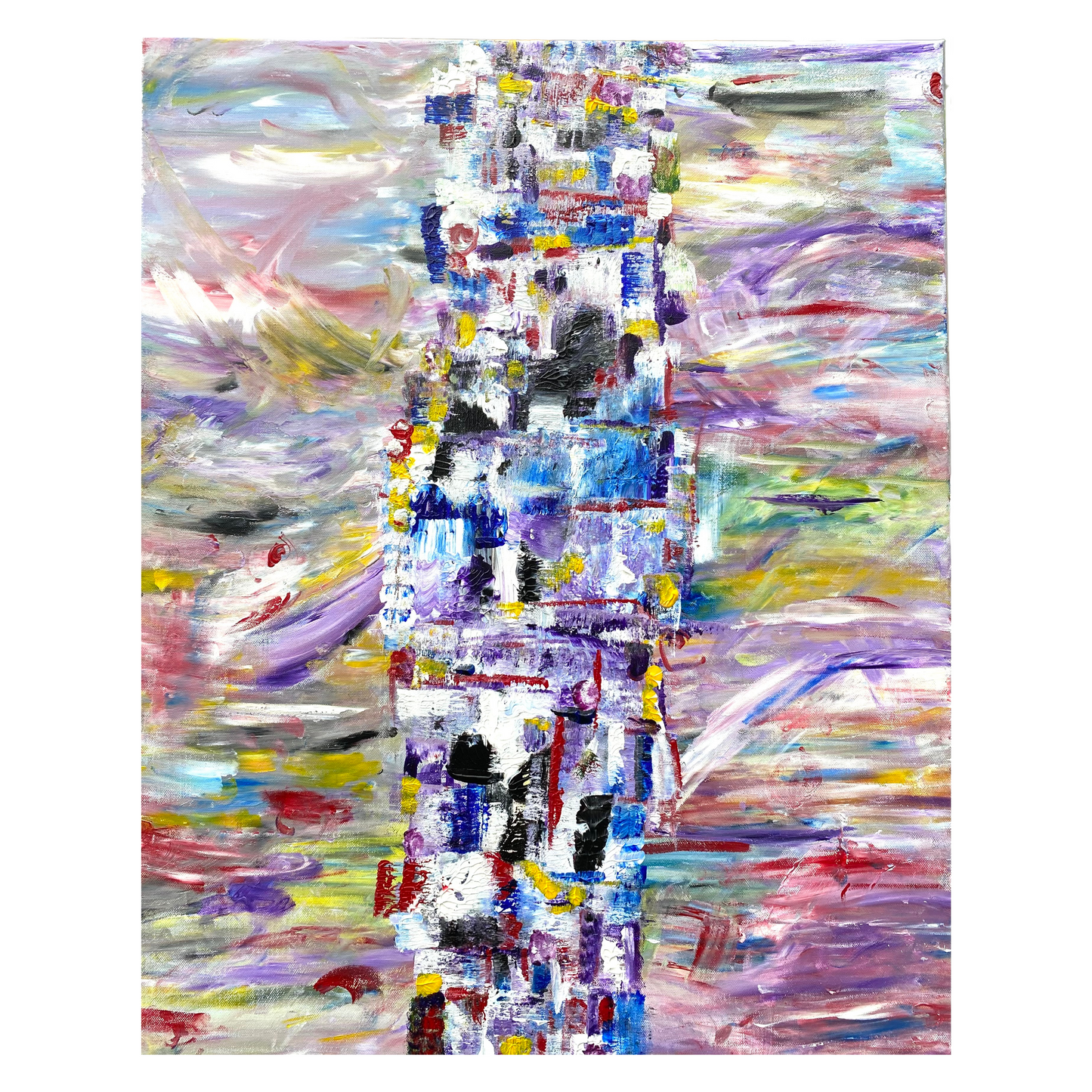 "High-Rise" Original Artwork by Sandra Klim, St. Petersburg, FL. An abstract expressionist painter. 24" x 30" Acrylic on Canvas