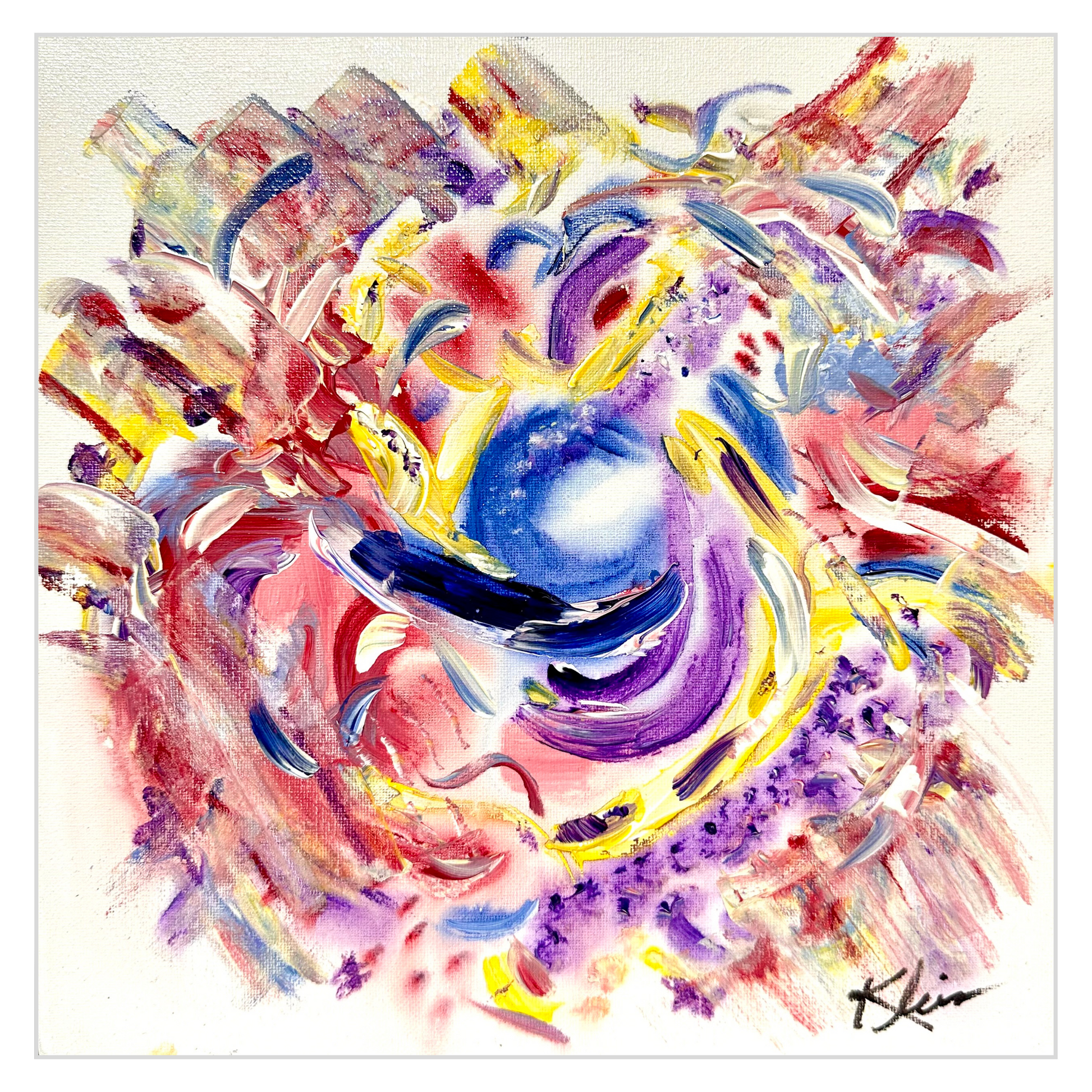 "Magical Orb" Original Artwork by Sandra Klim, St. Petersburg, FL. An abstract expressionist painter. 12" x 12" Acrylic on Canvas.