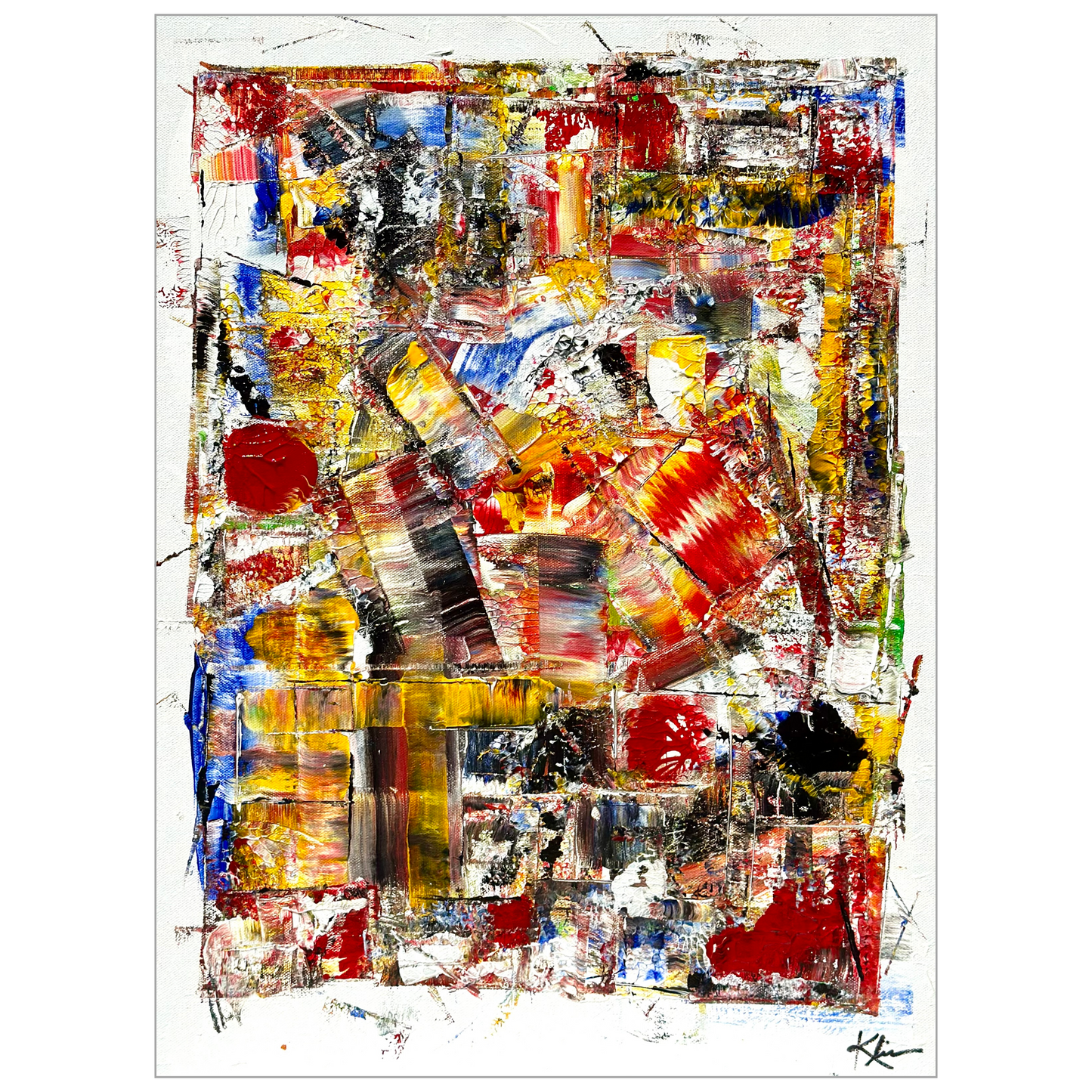 "Orb in Red" Original Artwork by Sandra Klim, St. Petersburg, FL. An abstract expressionist painter. 18" x 24" Acrylic on Canvas