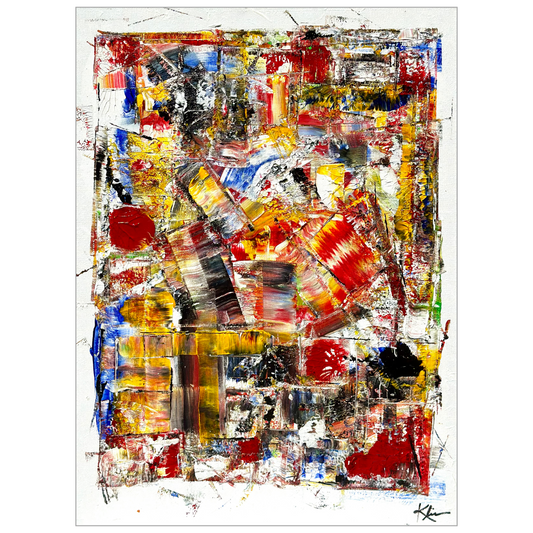 "Orb in Red" Original Artwork by Sandra Klim, St. Petersburg, FL. An abstract expressionist painter. 18" x 24" Acrylic on Canvas