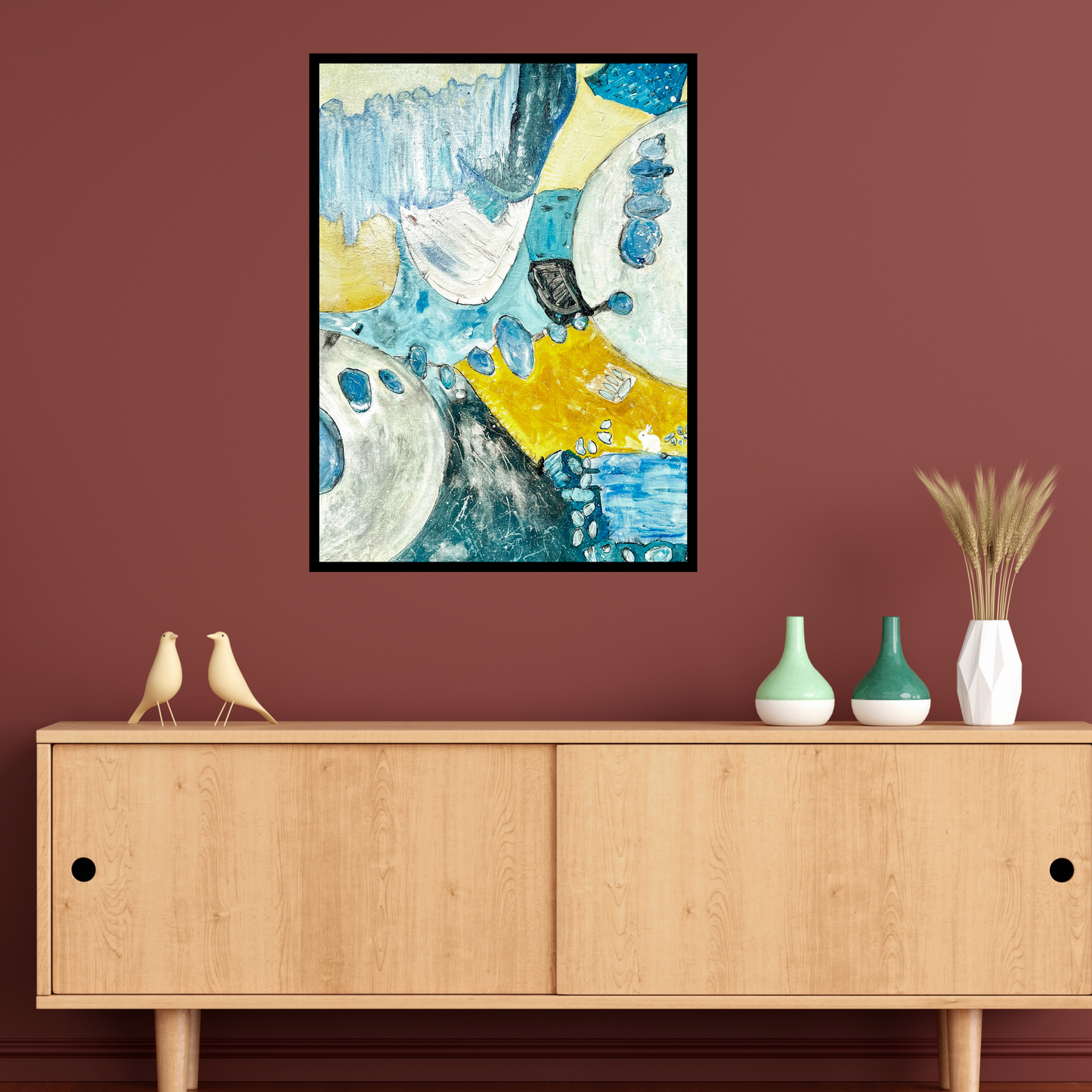 "Stepping Stones" Original Artwork by Sandra Klim, St. Petersburg, FL. An abstract expressionist painter. 20 x 24" Acrylic on Canvas