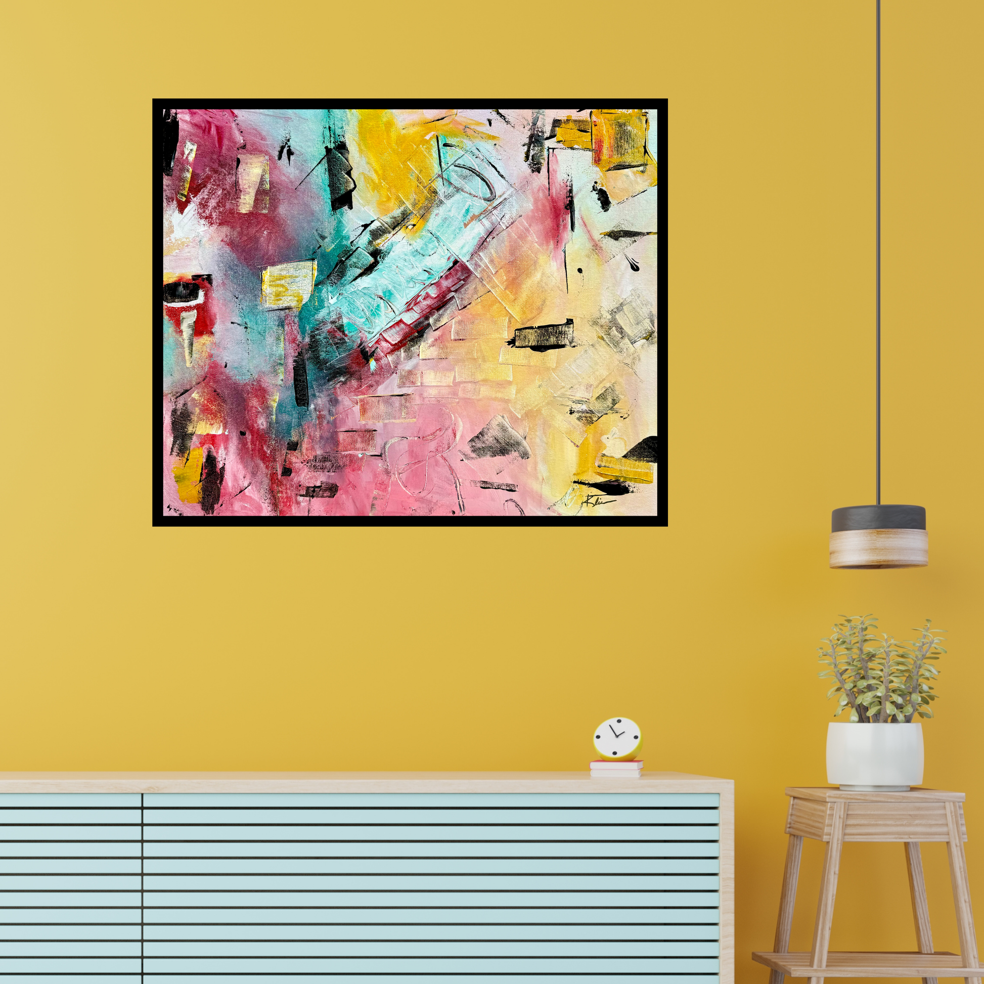 "Turbulence" Original Artwork by Sandra Klim, St. Petersburg, FL. An abstract expressionist painter. 20 x 24" Acrylic on Canvas